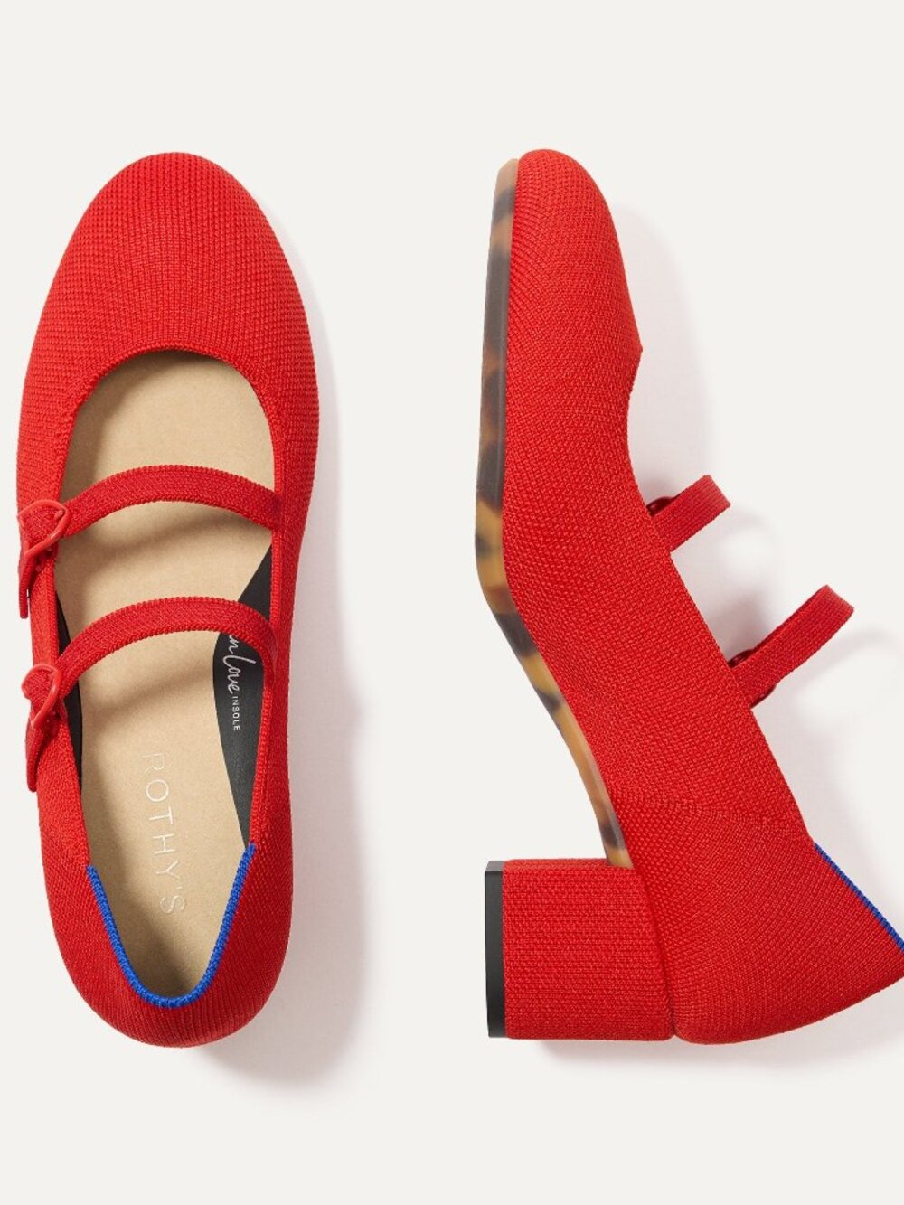 Rothy's The Double Buckle Mary Jane Heel - Bright Red Size 9.5 - Picture 2 of 2